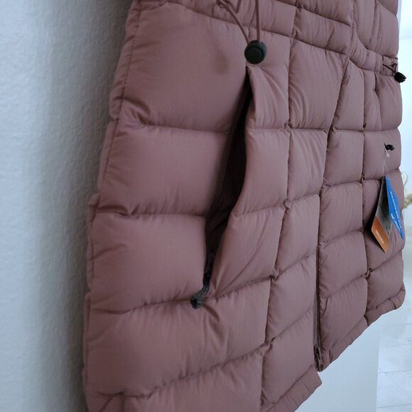 Columbia Women's Ardenwood Mid Hooded Duck Down Feather Vest in Mauve Pink L/XL - Picture 9 of 15